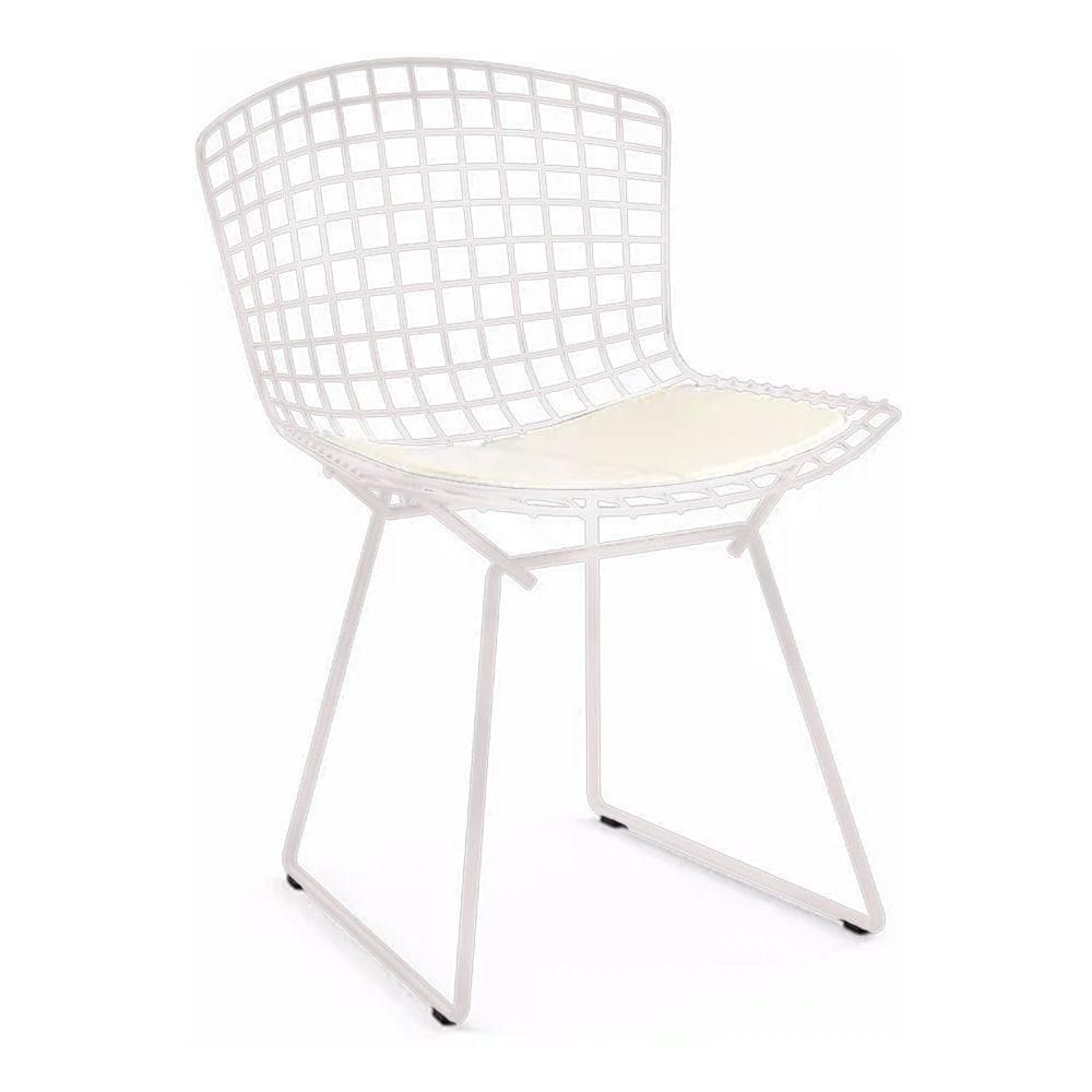 Cadeira Bertoia Branca Com Assento Branco Cor Branco