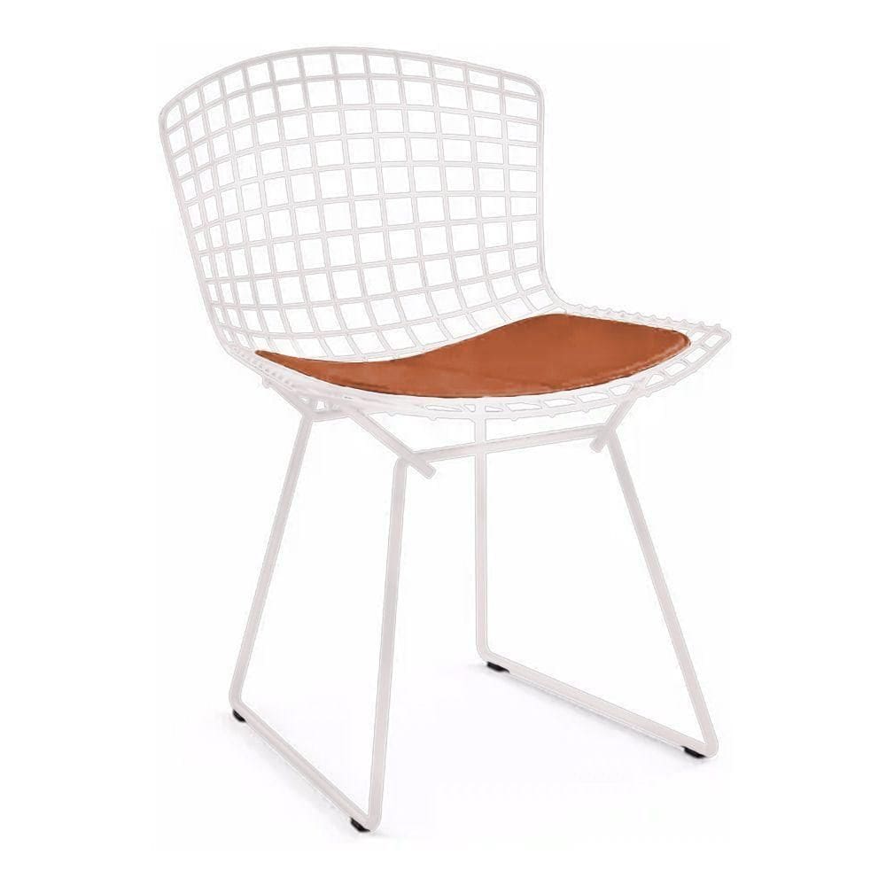 Cadeira Bertoia Branca Com Assento Cobre Cor Marrom