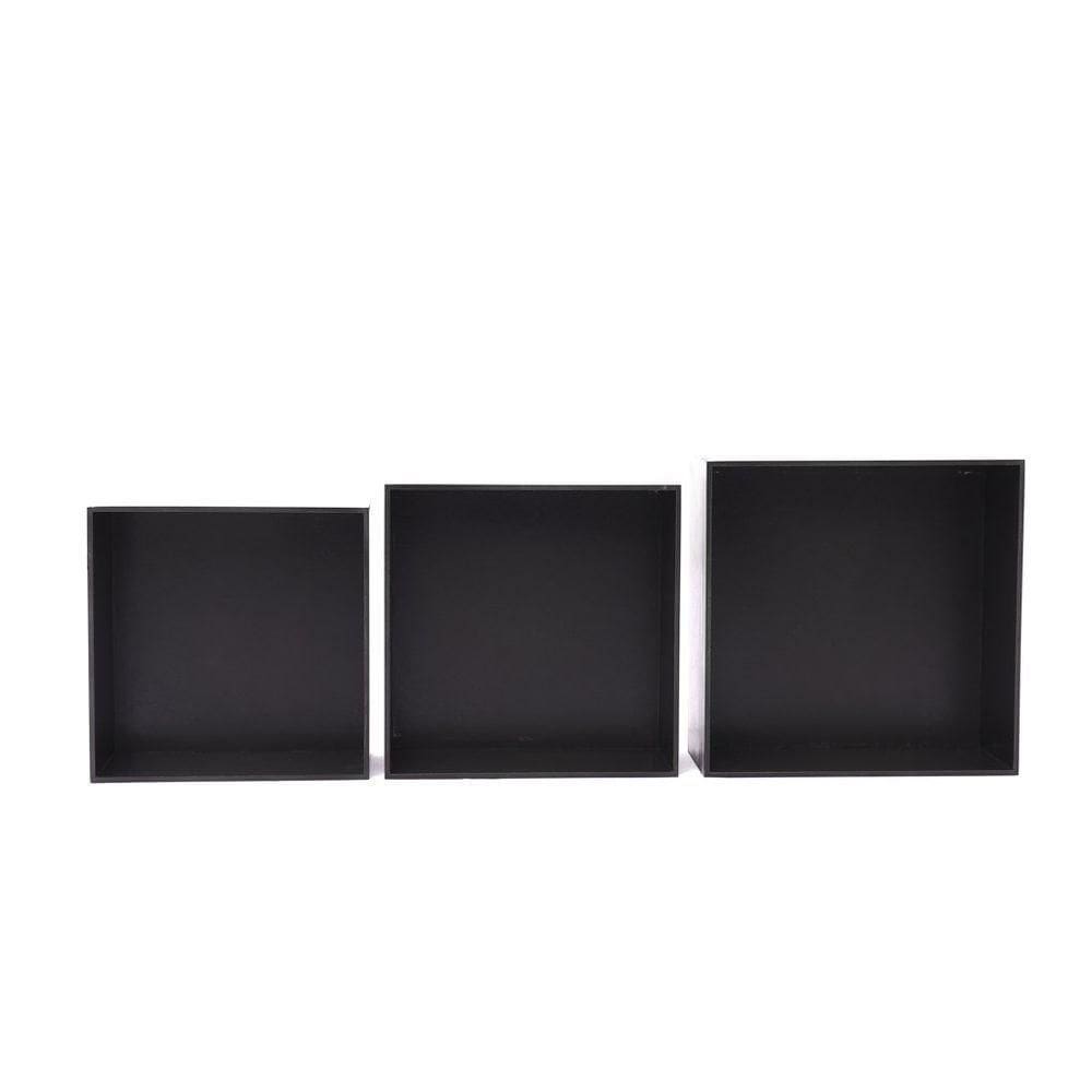 Kit Trio De Nicho Médio Decorativo Quarto/sala 100% Mdf Marrom Café