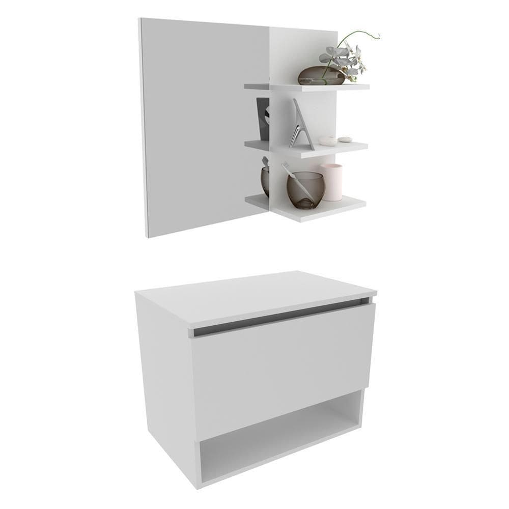 Conjunto Para Banheiro Gabinete Bn3606x08 Branco