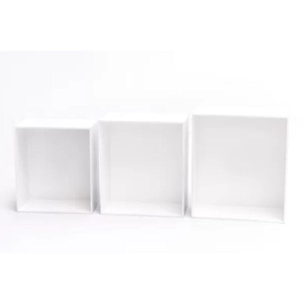 Kit Trio De Nicho Médio Decorativo Quarto/sala 100% Mdf Branco