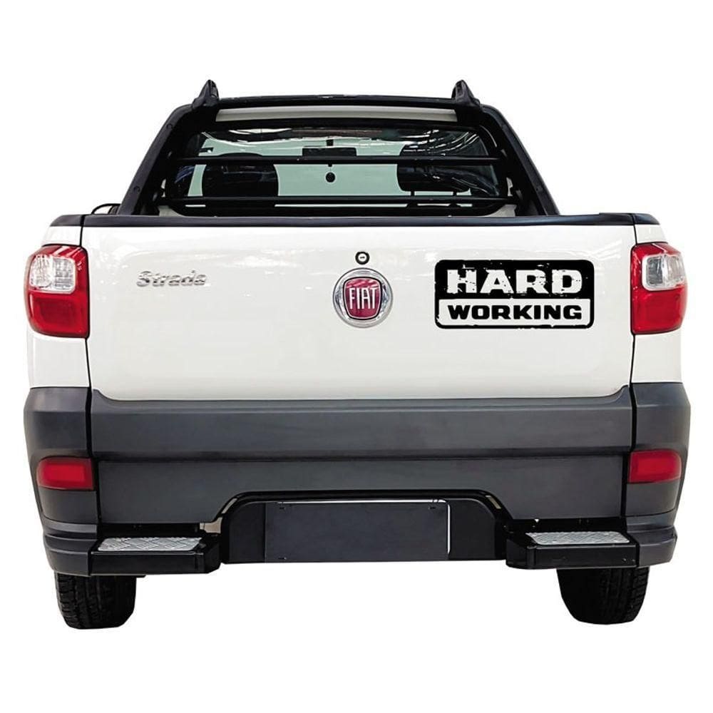Adesivo Hard Working + Working Fiat Strada Kit 3 Pcs Strda45 Preto