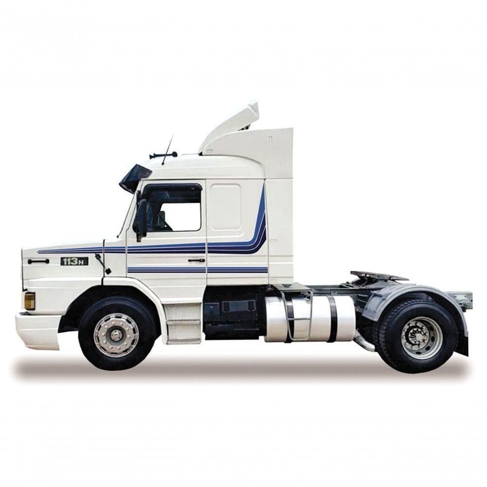 Kit Adesivo Faixas Caminhão Scania 112 Hw 113 Hw Azul Azul