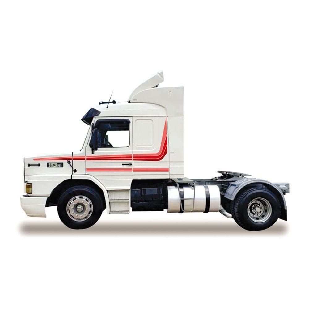Kit Adesivo Faixas Caminhão Scania 112 Hw 113 Hw Vermelho Vermelho