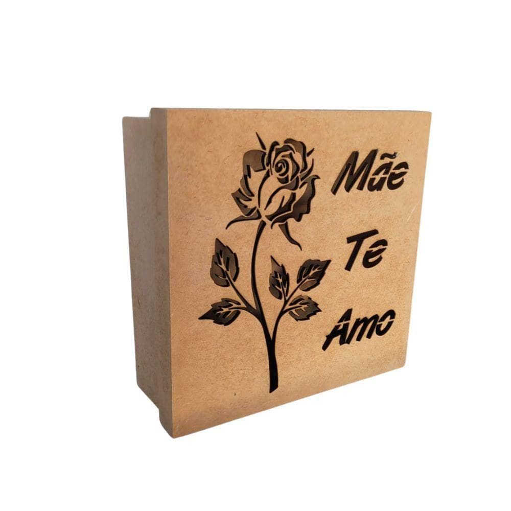 Caixas Personalizadas 100% Mdf Cru (17x17x07) Mãe Te Amo