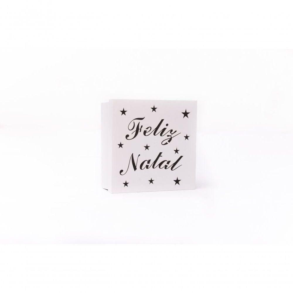 Caixas Personalizadas Brancas 100% Mdf (17x17x07) Feliz Natal