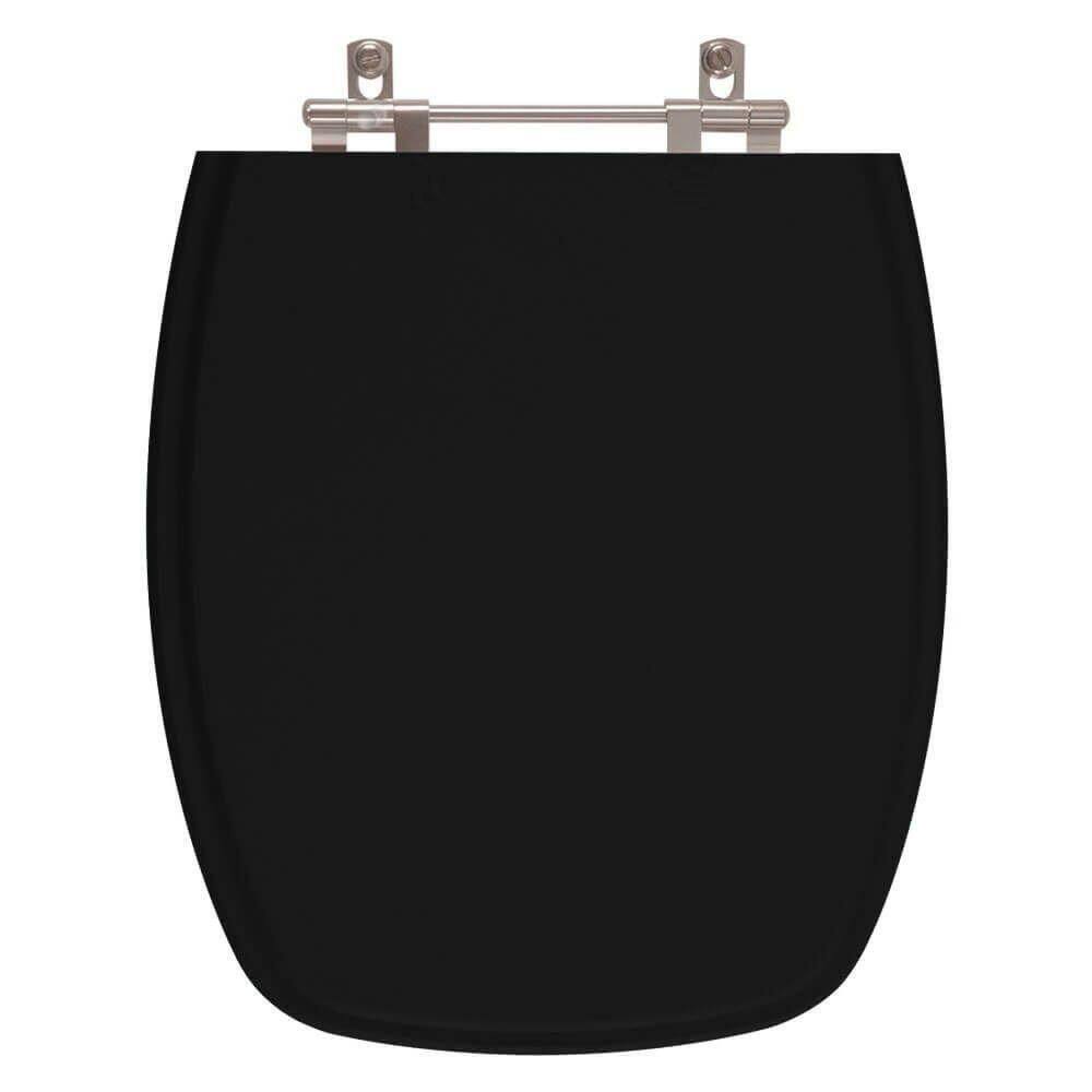 Tampa Vaso Sanitário Poliéster Preto Para Bacia Fiori