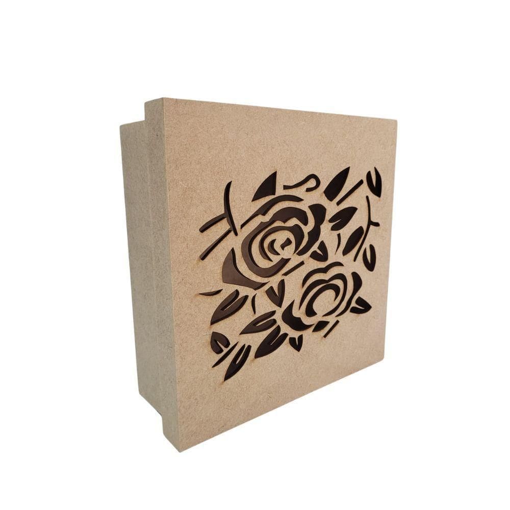 Caixas Personalizadas 100% Mdf Cru (17x17x07) Rosas