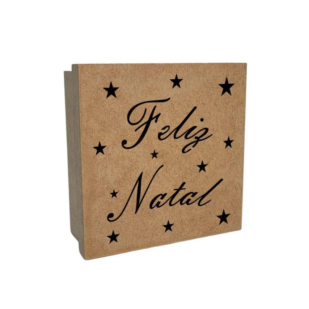 Caixas Personalizadas 100% Mdf Cru (17x17x07) Feliz Natal