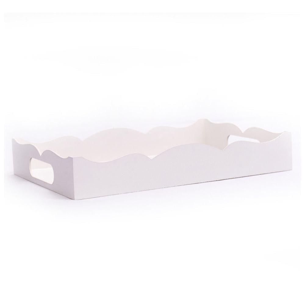 Bandeja Volteada Para Café Da Manhã 100% Mdf (24x15x05) Branco