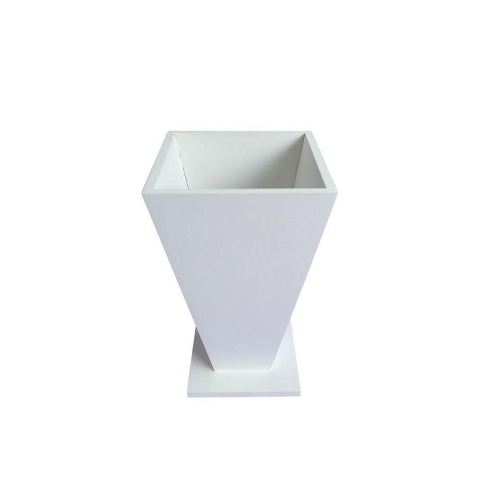 Vaso Taça De Canto Em Mdf (20cm) Branco