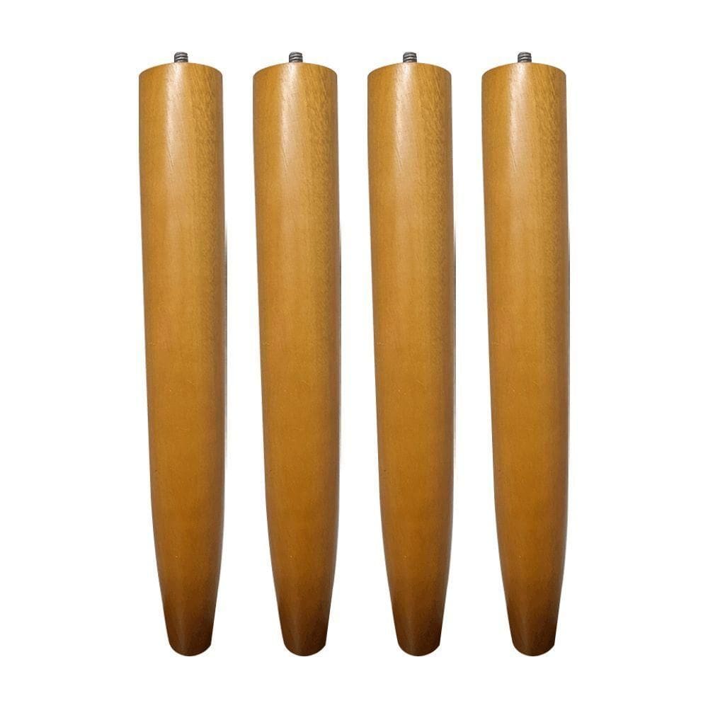 Kit 4 Pés Palito Madeira 30Cm Para Poltrona Mesa Lateral Puff Mel G75 - Gran Belo