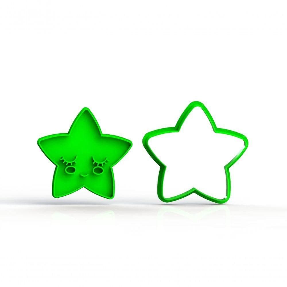 Cortador Estrela Fofa Corta E Marca Tamanho 7 Cm
