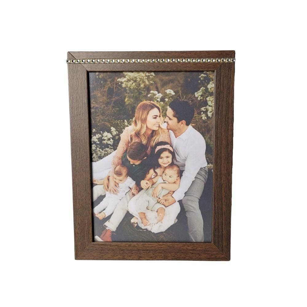 Porta Retrato Em Mdf Com Strass (15x21) Marrom