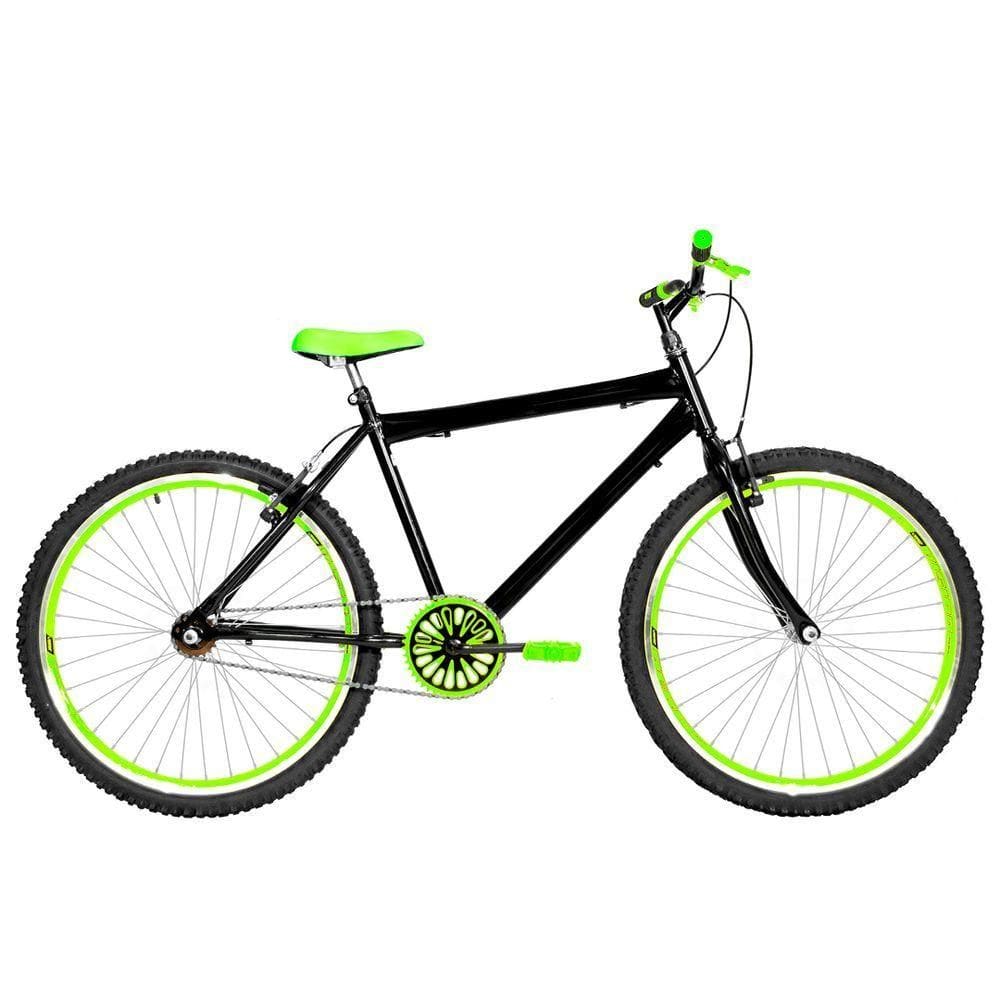 Bicicleta Masculina Aro 26 Mtb Aero Cor Preta E Verde