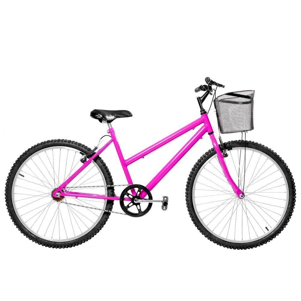 Bicicleta Feminina Aro 26 Mtb Alumínio Natural Cor Pink