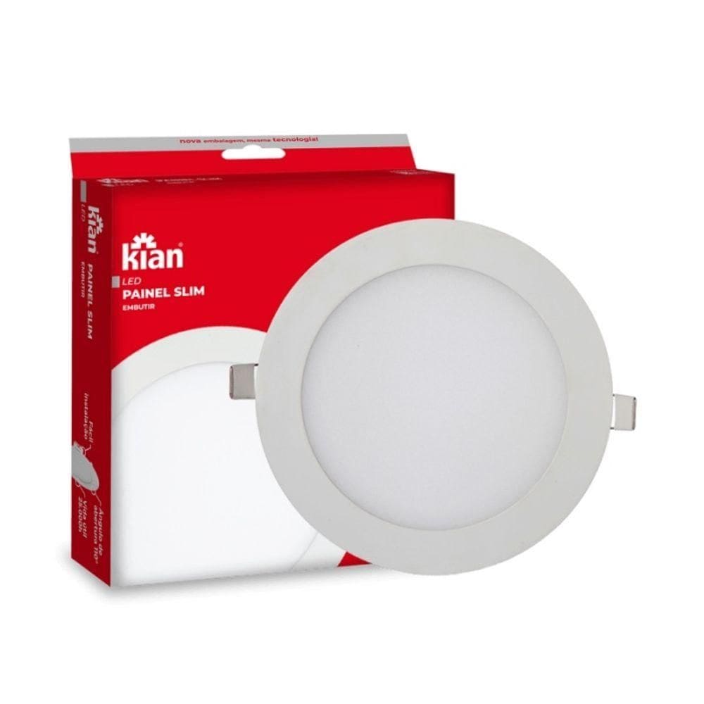 Kit 8 Painéis Led Embutir 18w Redondo Branco Frio Bivolt