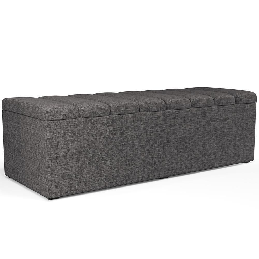Calçadeira Recamier Baú Dália 160X50cm W01 Cinza Escuro