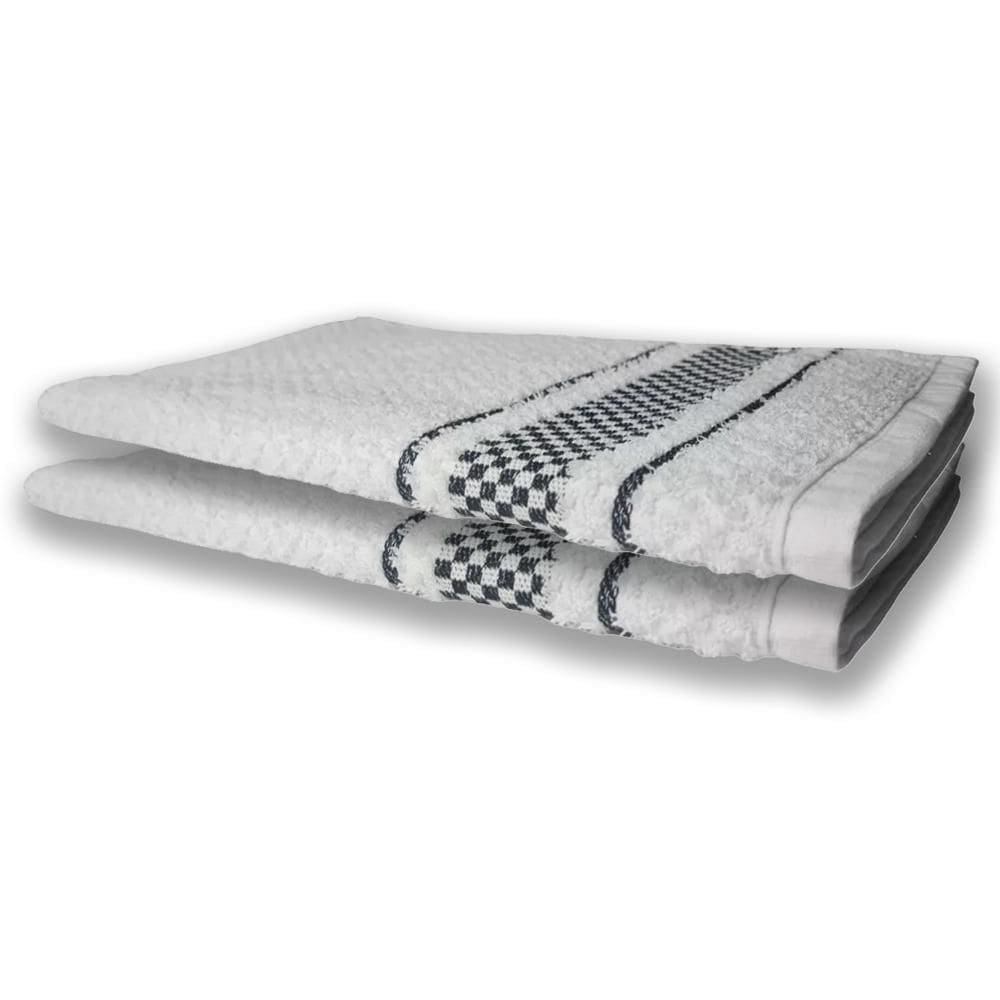 2 Panos De Prato Atoalhado Felpudo Preto