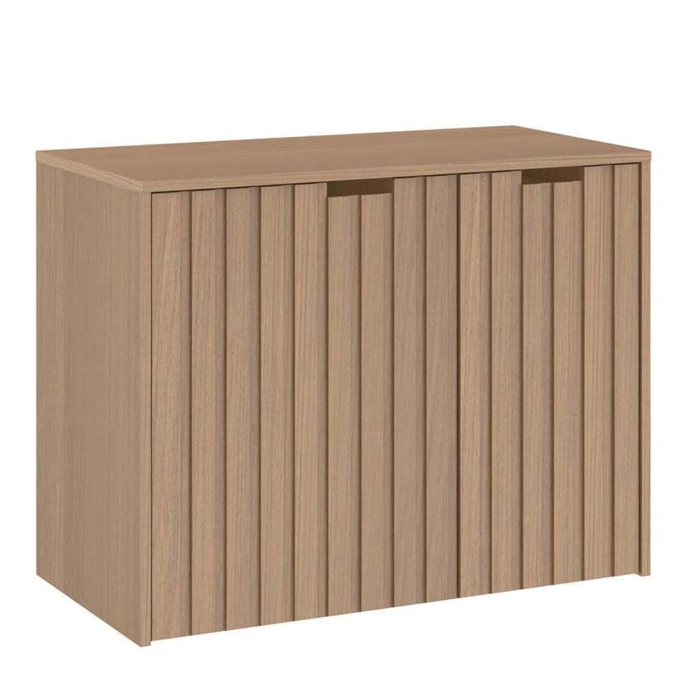 Balcão Gabinete Para Banheiro 80 Cm 2 Gavetas Nogal Amêndoa