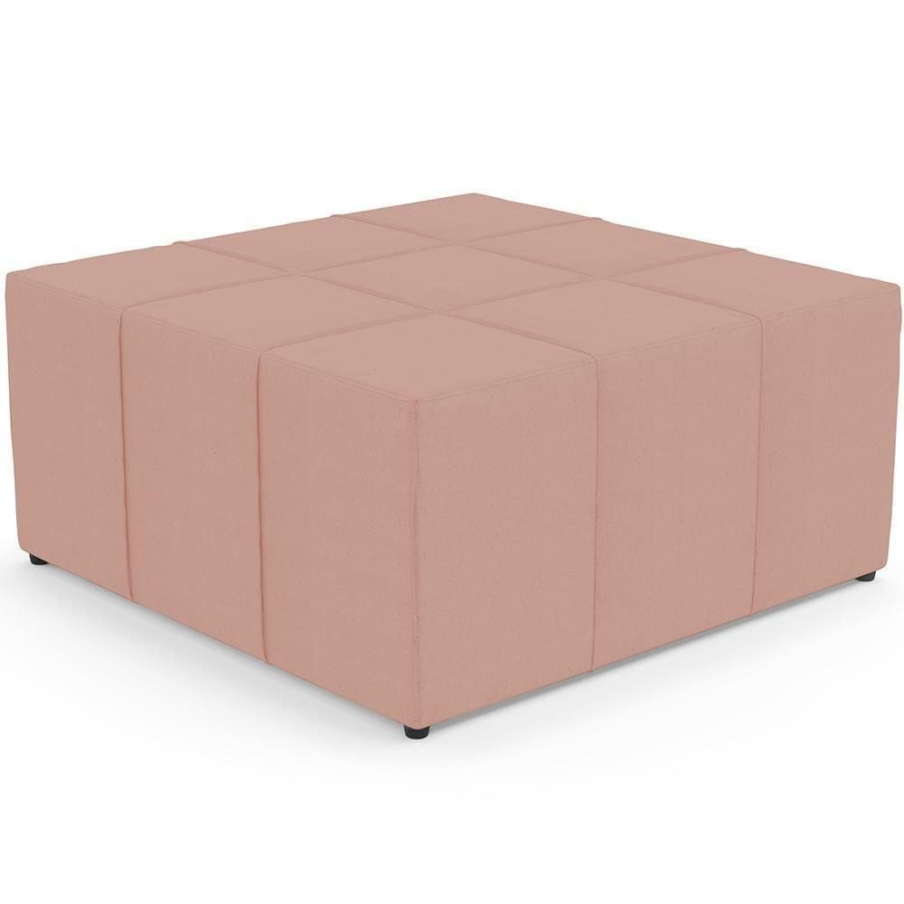 Puff Quadrado Milano 90x90cm W01 Linho Rosê