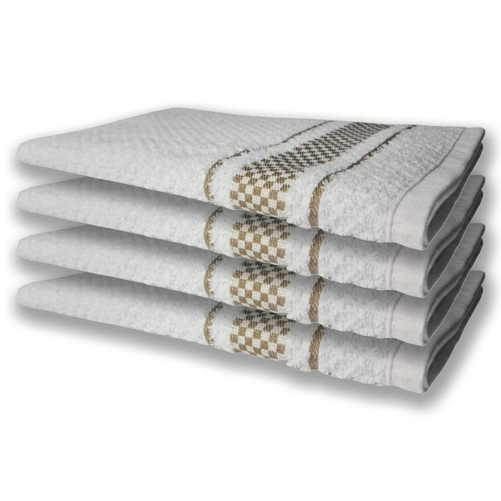 4 Panos De Prato Atoalhado Felpudo 370G/M² Premium Marrom