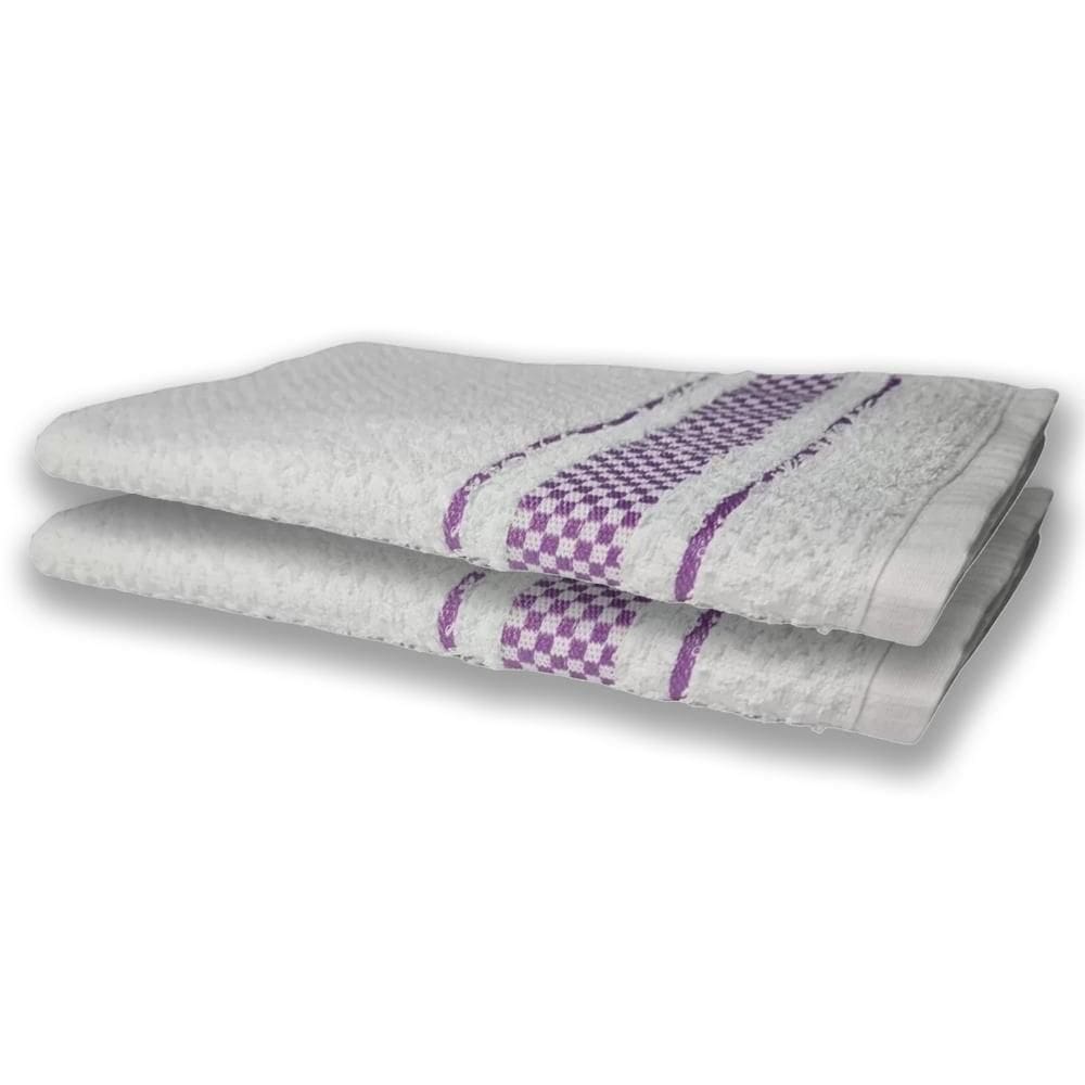 2 Panos De Prato Atoalhado Felpudo Roxo