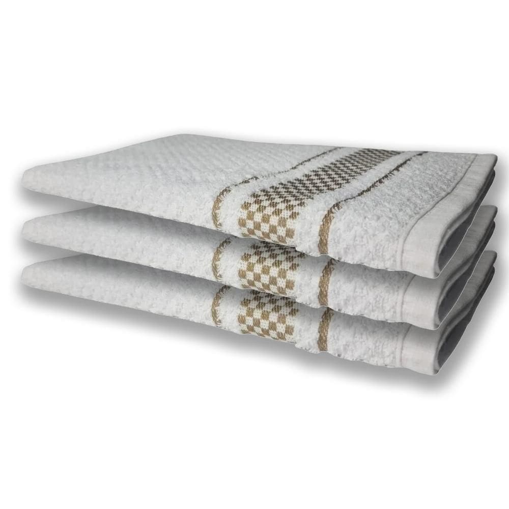 3 Panos De Prato Atoalhado Felpudo 370G/M² Premium Marrom