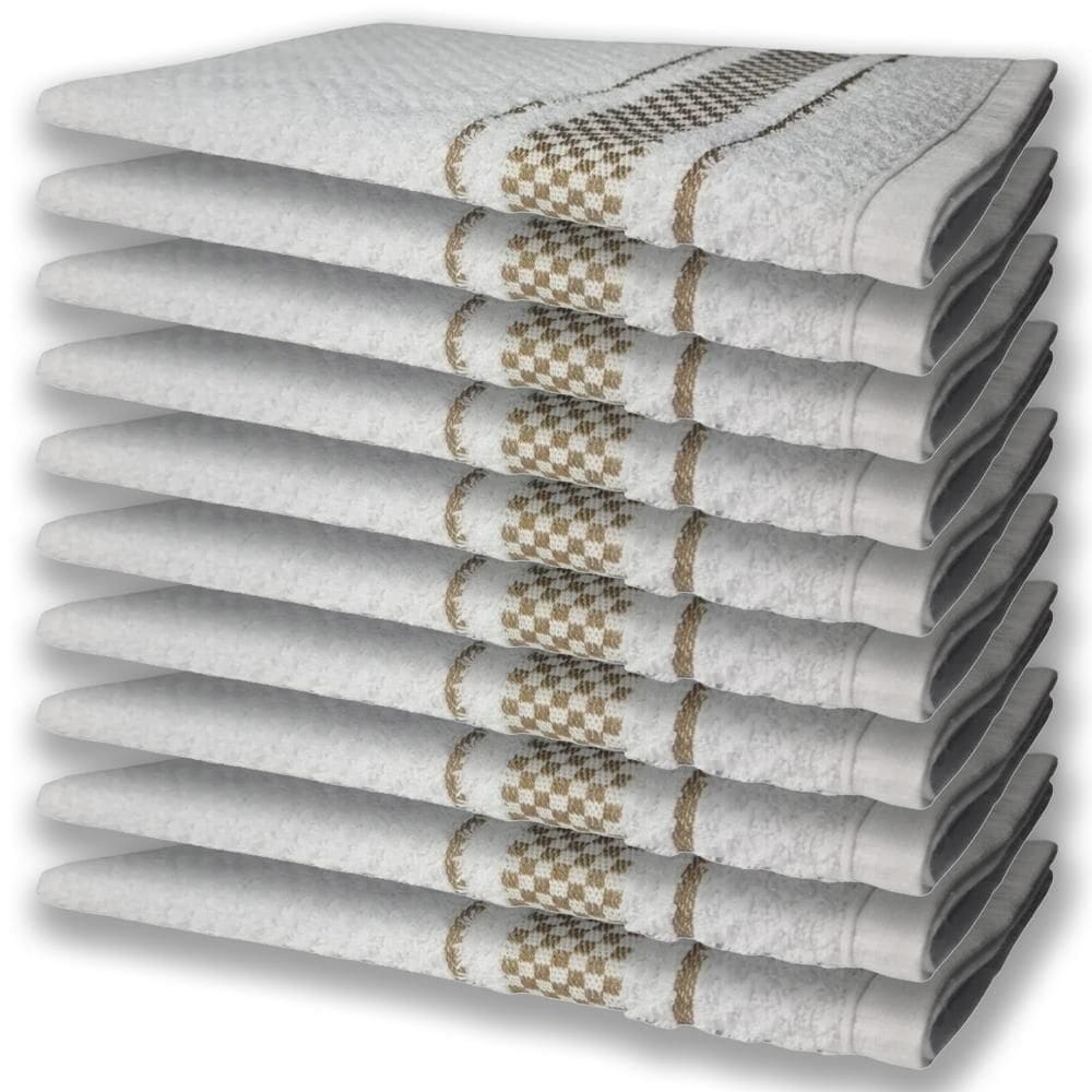 10 Panos De Prato Atoalhado Felpudo Marrom