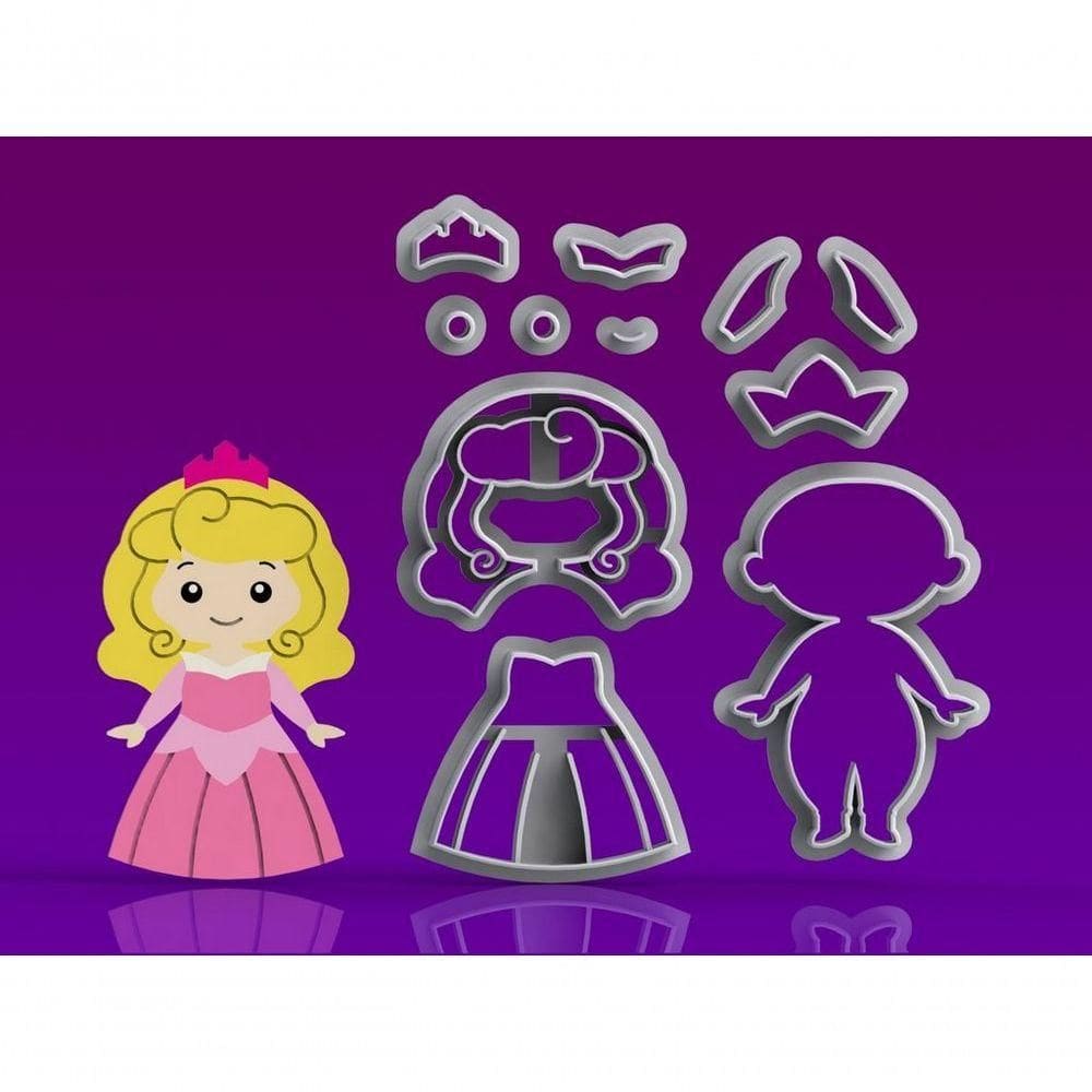 Cortador Princesa Aurora Modular Tamanho 7 Cm