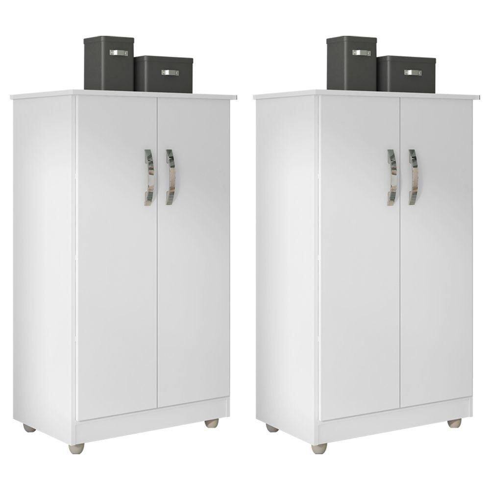 Kit 2 Armários Organizador Multiuso Rosana 2 Portas Branco