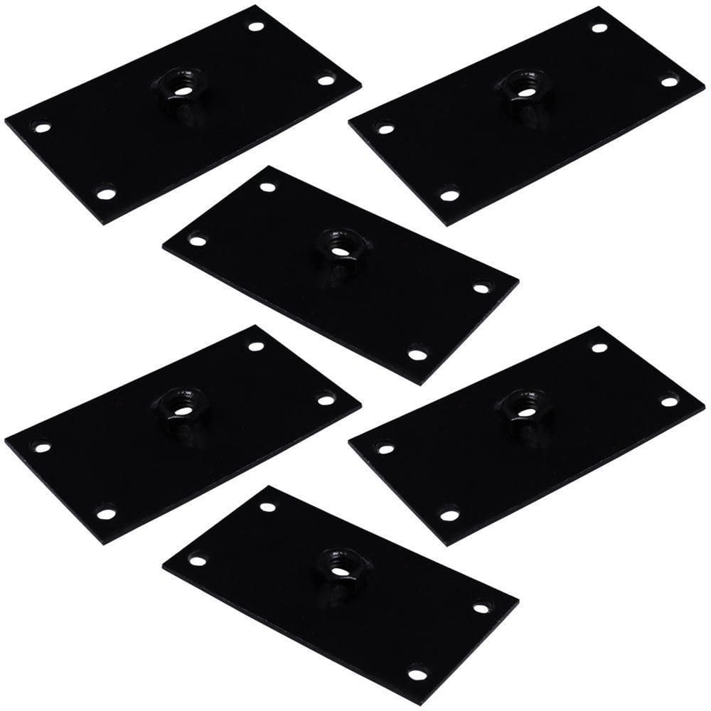 Kit 6 Chapinhas Reta Fixação Pés Palito Rosca 5 16 Preto