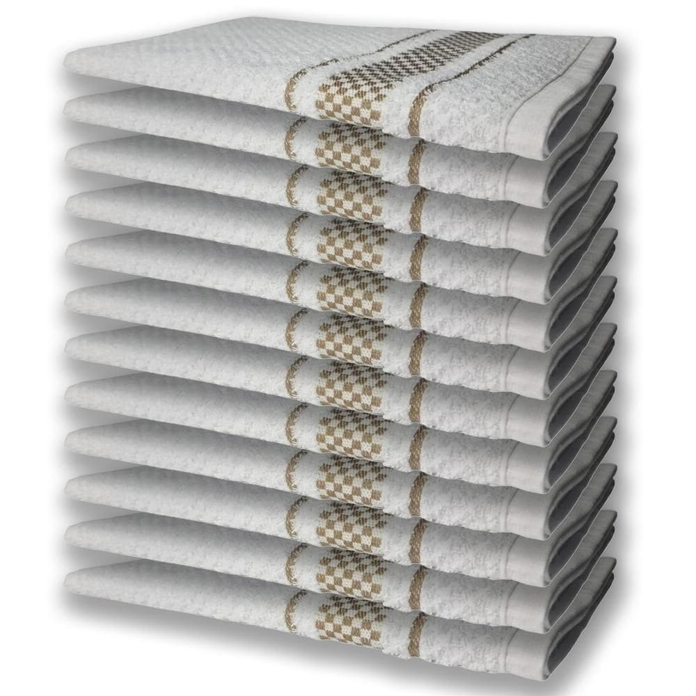 12 Panos De Prato Atoalhado Felpudo Premium Marrom