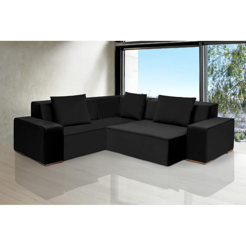 Sofá De Canto Dubai 2,37x2,37m-preto