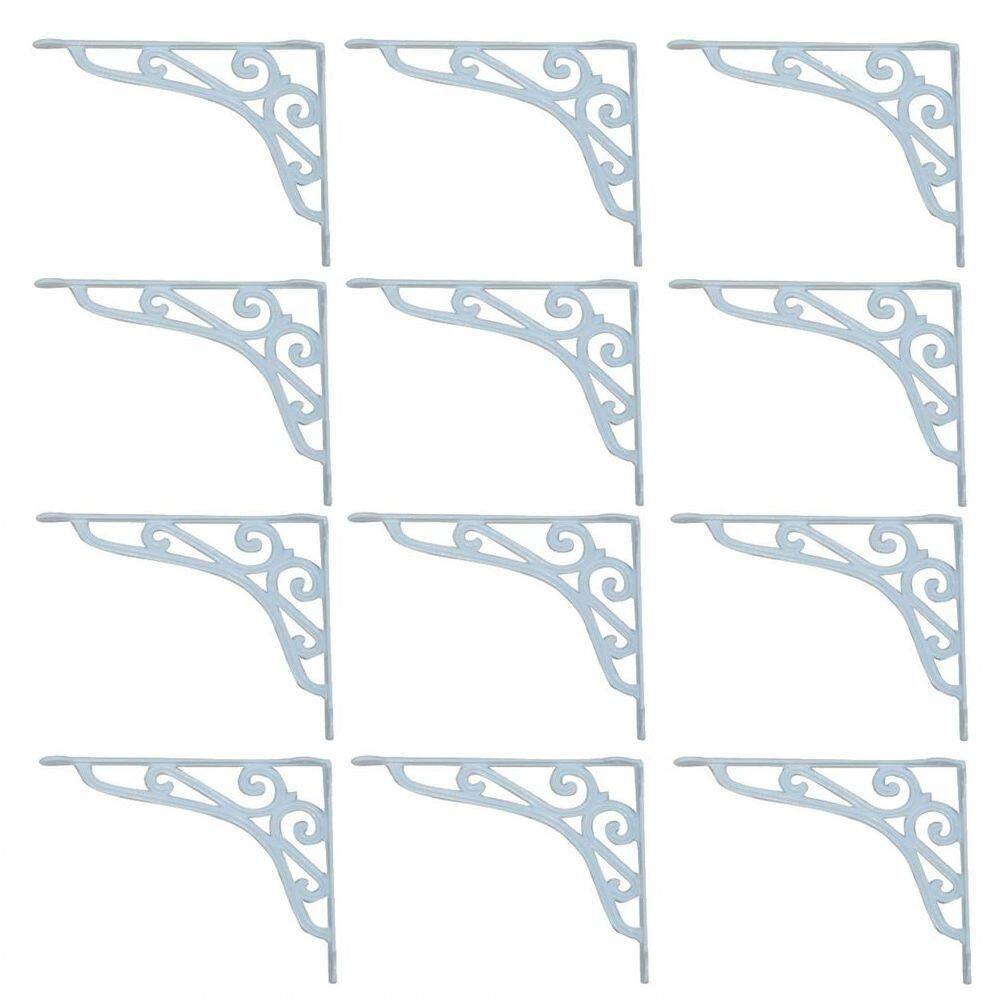 Kit 12 Cantoneiras Brancas Suporte Parede Prateleira 25X30Cm