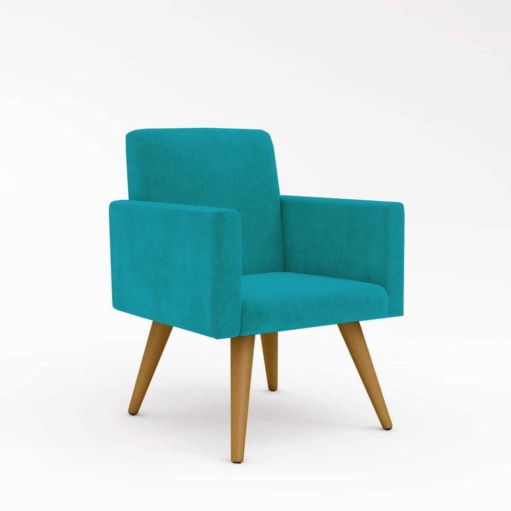 Cadeira Escritório Poltrona azul Turquesa