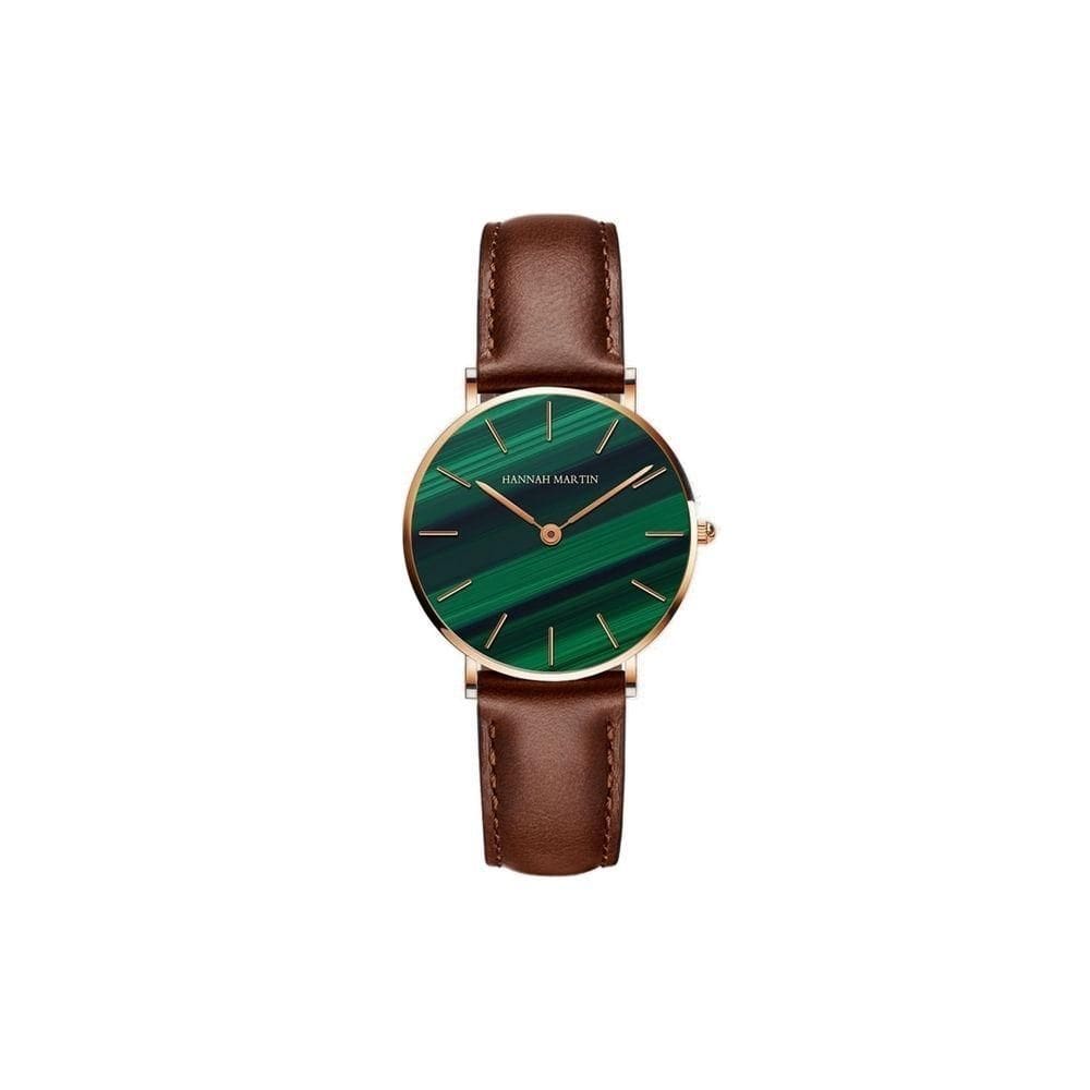 Relógio Feminino Hm-cc36 Pulseira De Couro Marrom