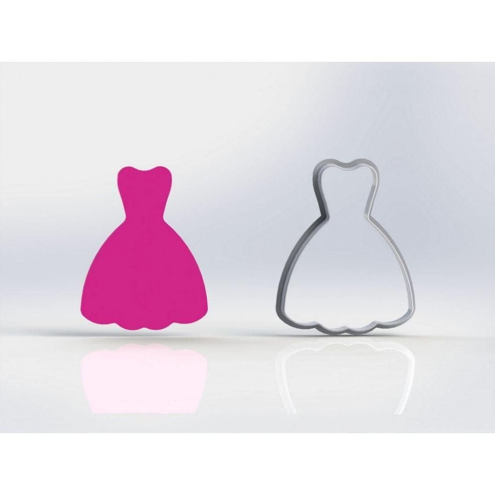 Cortador Vestido Princesa Tamanho 7 Cm