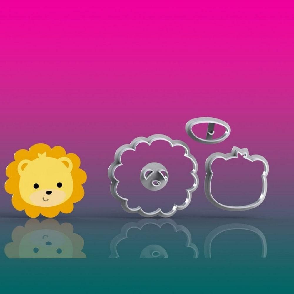 Cortador Circo Leão Rosto Modular Tamanho 5cm