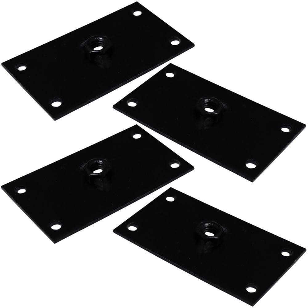 Kit 4 Chapinhas Reta Fixação Pés Palito Rosca 5/16 Preto
