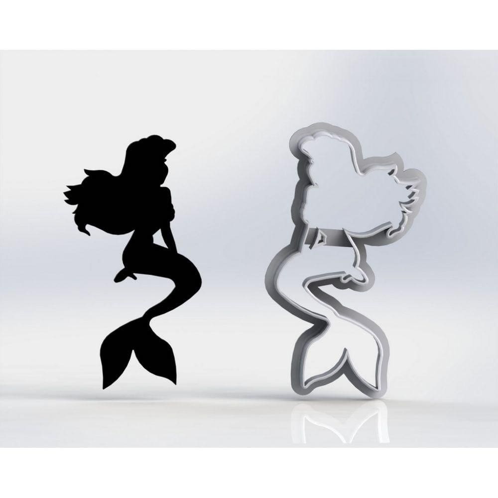 Cortador Silhueta Pequena Sereia Ariel Tamanho 6 Cm