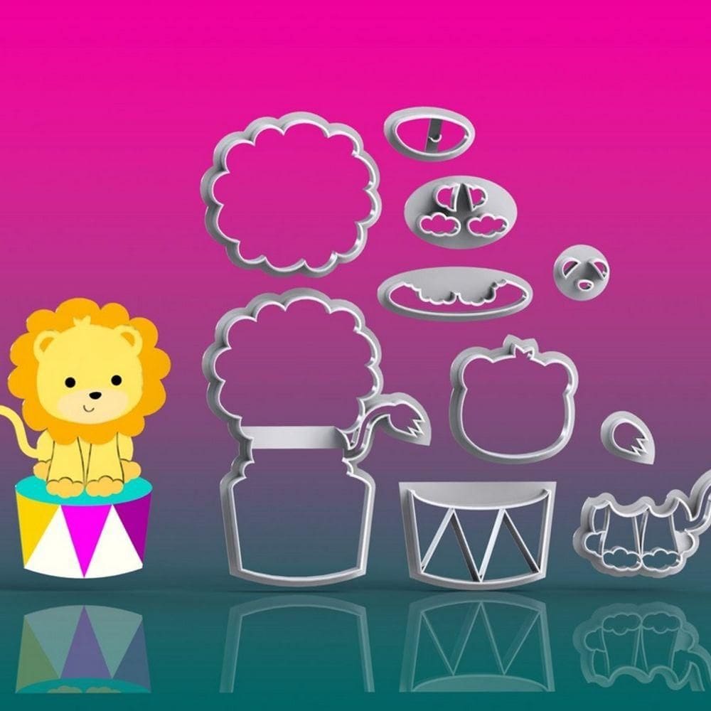 Cortador Circo - Leão Modular Tamanho 8 Cm