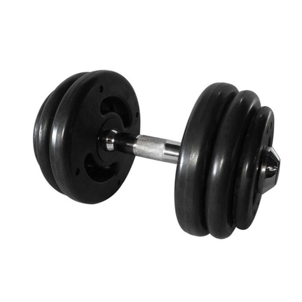 Dumbbell Injetado Com Pegada Cromada Academia 14Kg