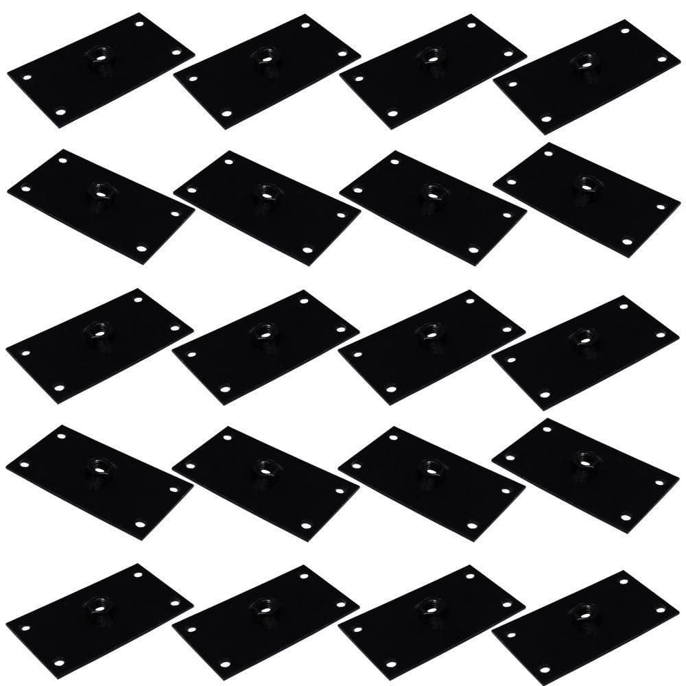 Kit 20 Chapinhas Reta Fixação Pés Palito Rosca 5/16 Preto