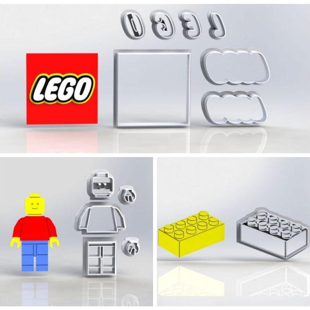 Cortador Kit Lego 3 Modelos Tamanho 5cm
