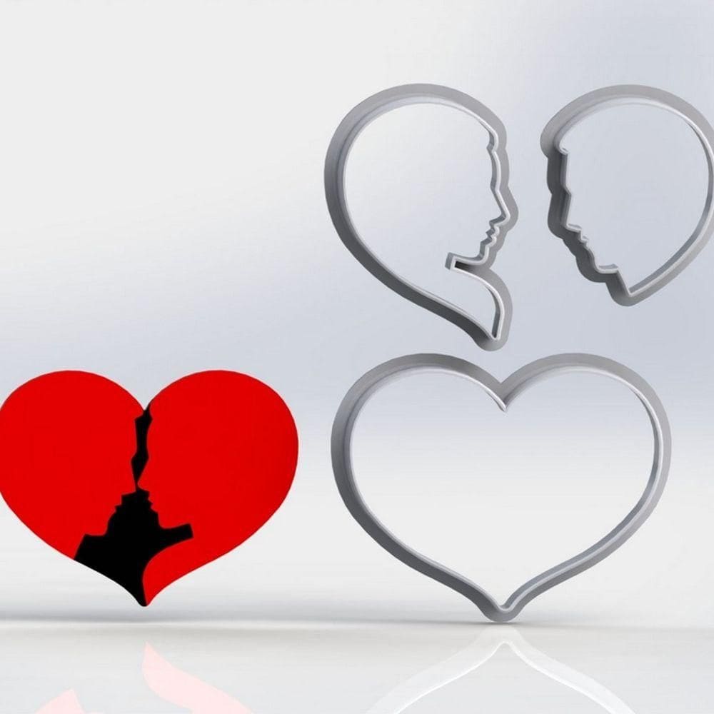 Cortador Dia Dos Namorados Coração Namorador Tamanho 9cm