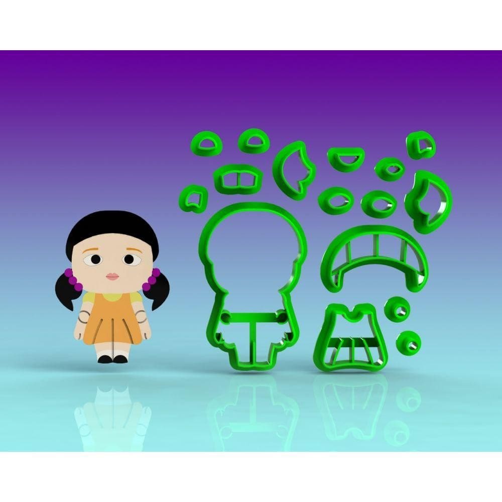 Cortador Round 6 Boneca Cute Modular Tamanho 5cm