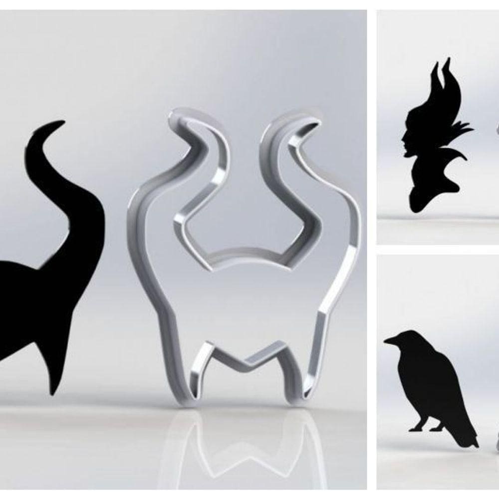 Cortador Kit Malévola 3 Modelos Tamanho 6cm