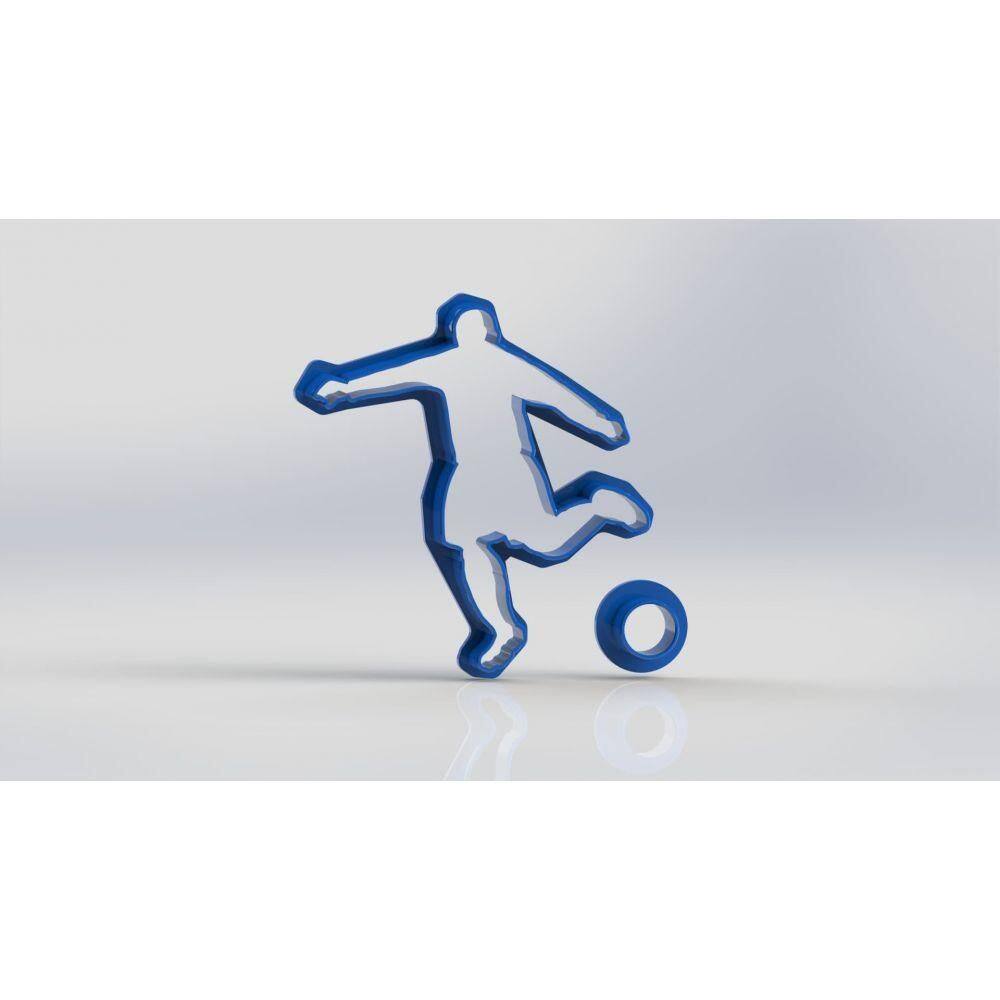 Cortador Jogador de Futebol e Camiseta Tamanho 6cm