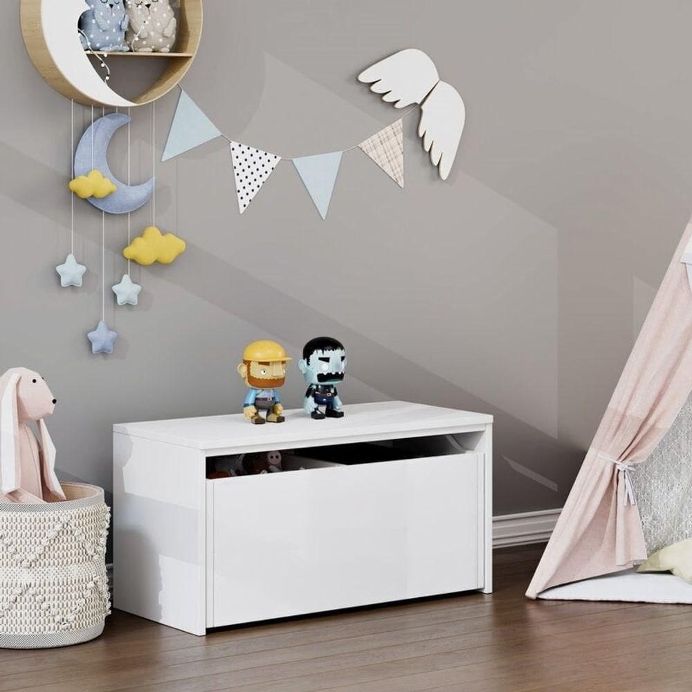 Mesa Organizadora Com Baú Para Brinquedos Gregory 100% Mdf